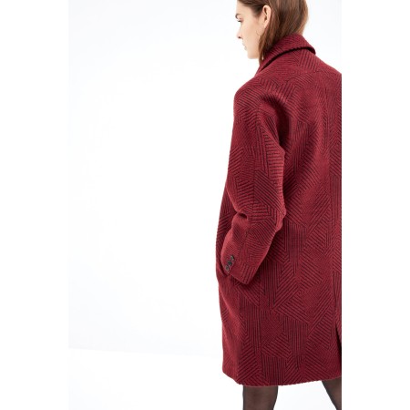 Benjamin burgundy jacquard coat commande en ligne