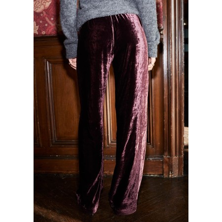 Marielle burgundy velvet trousers shop