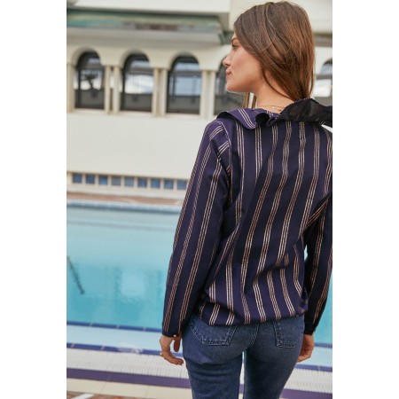 Hugo navy striped shirt Voir les baskets