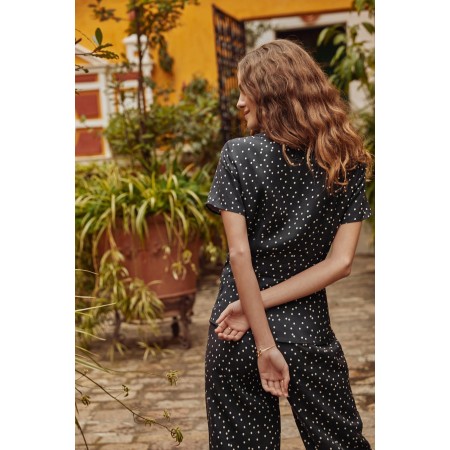 Astoria black blouse with polka dots Fin de série