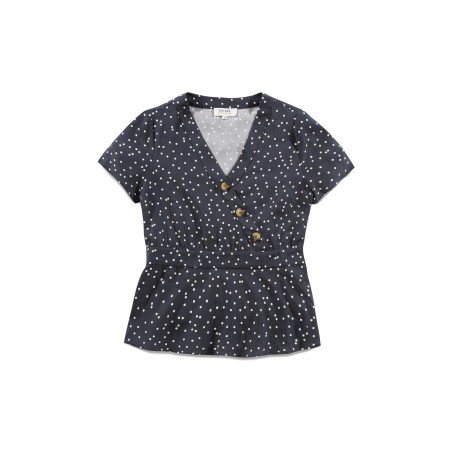 Astoria black blouse with polka dots Fin de série