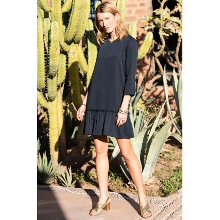 Sofia navy dress en linge