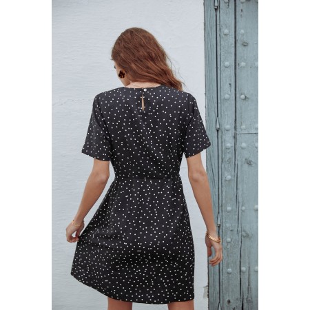 Black polka dot Marfa dress de l' environnement