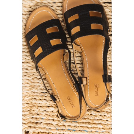 Black embossed Zagara sandals Economisez 