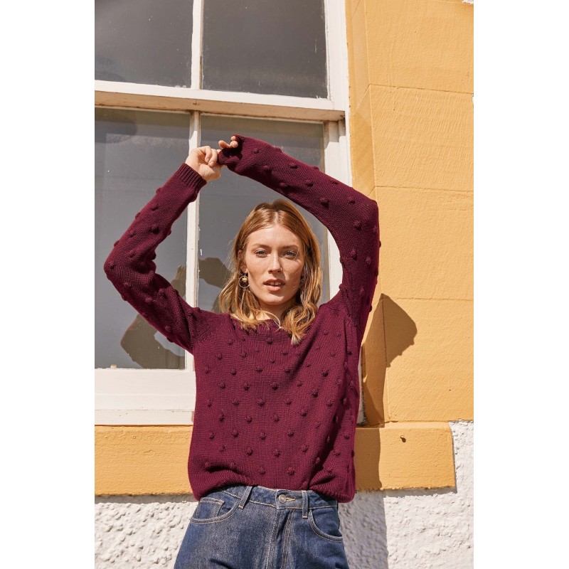 Burgundy Suzette sweater pas cher 