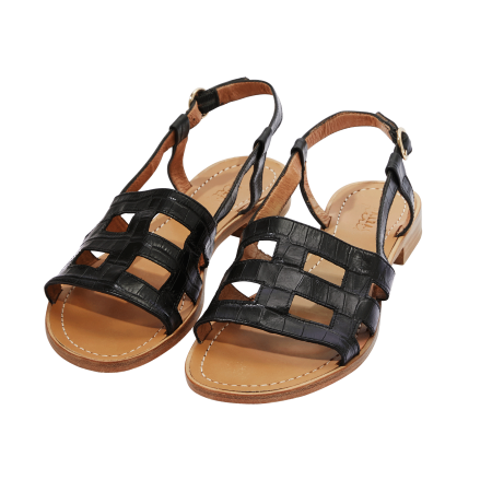 Black embossed Zagara sandals Economisez 