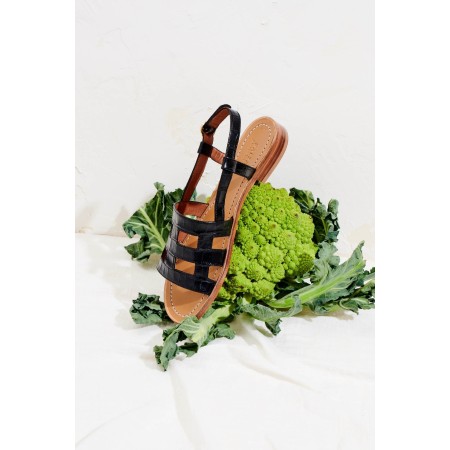 Black embossed Zagara sandals Economisez 