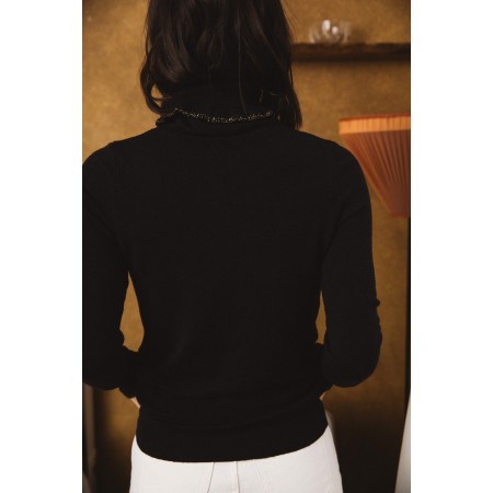 Romuald black sweater in merino wool basket pas cher