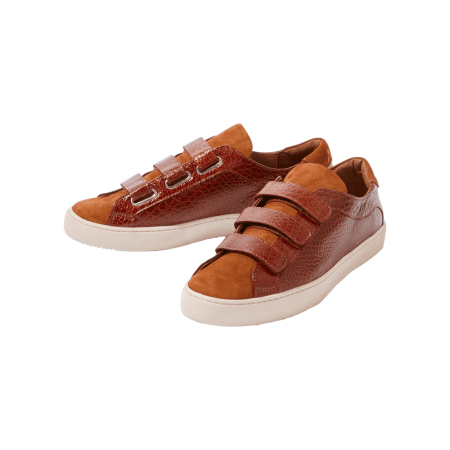 Honoré red and cognac velcro sneakers hantent personnes