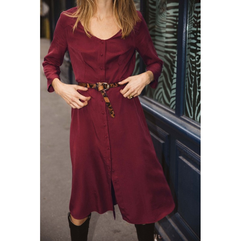 Burgundy Francesca dress en ligne des produits 