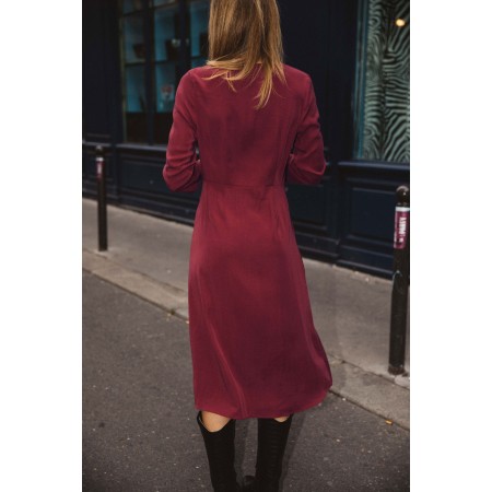 Burgundy Francesca dress en ligne des produits 