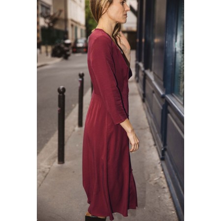 Burgundy Francesca dress en ligne des produits 