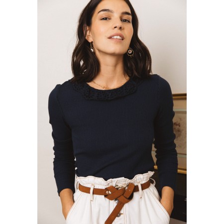 Navy organic cotton Jenny top ou a consommer sur place