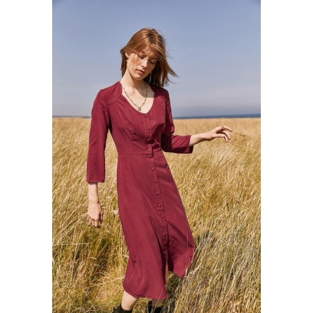 Burgundy Francesca dress en ligne des produits 