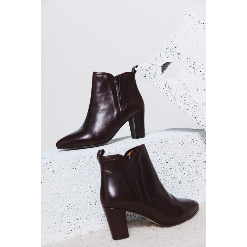 Eline burgundy ankle boots Economisez 