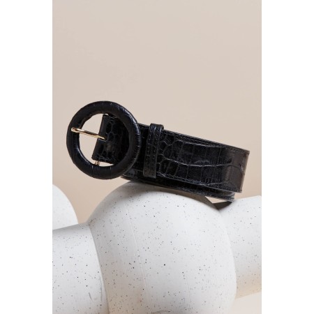 Black crocodile Yacine belt Pour