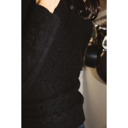 Olie black sweater in alpaca and mohair livraison gratuite