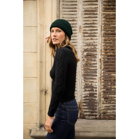 Olie black sweater in alpaca and mohair livraison gratuite