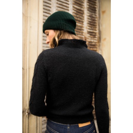 Olie black sweater in alpaca and mohair livraison gratuite