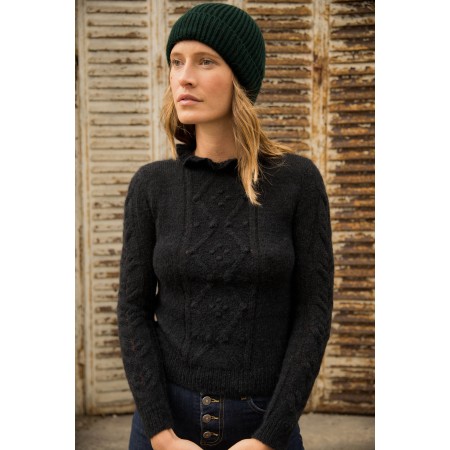 Olie black sweater in alpaca and mohair livraison gratuite