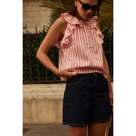 Blouse Joly rayures rose Fin de série