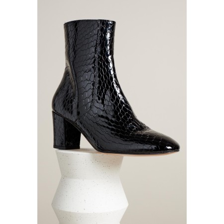 Gaetan patent black crocodile boots de votre