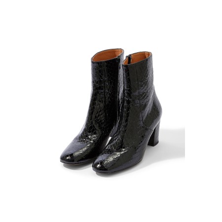 Gaetan patent black crocodile boots de votre