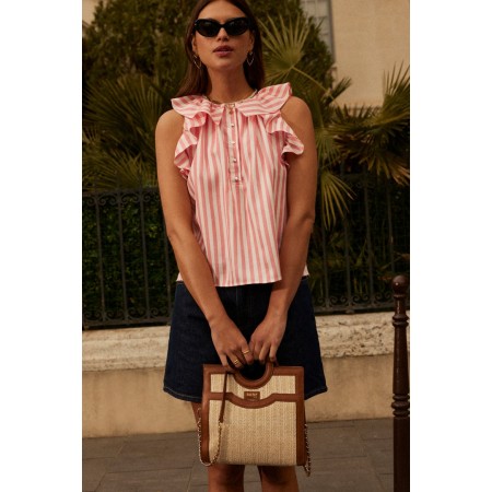 Blouse Joly rayures rose Fin de série