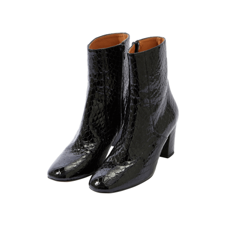 Gaetan patent black crocodile boots de votre