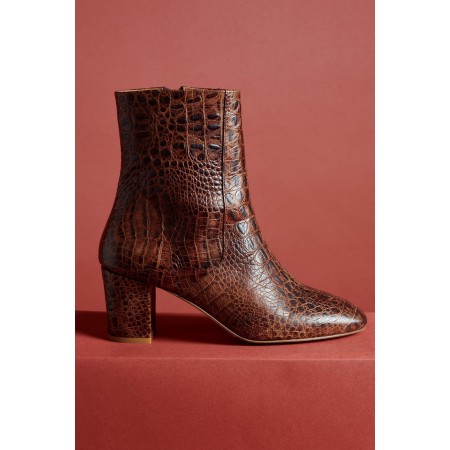 Gaetan embossed cognac ankle boots store