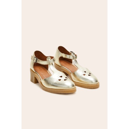 Light gold Rosie sandals en linge