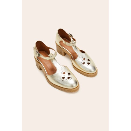 Light gold Rosie sandals en linge