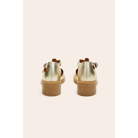 Light gold Rosie sandals en linge