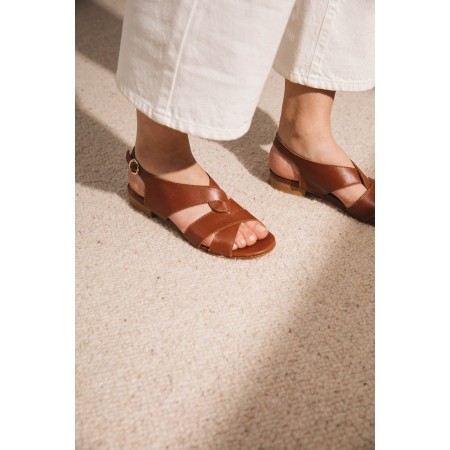 Camel Myriam crossed sandals acheter