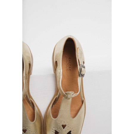 Light gold Rosie sandals en linge