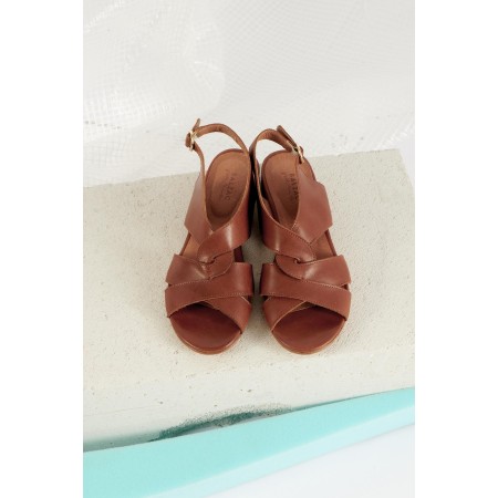 Camel Myriam crossed sandals acheter