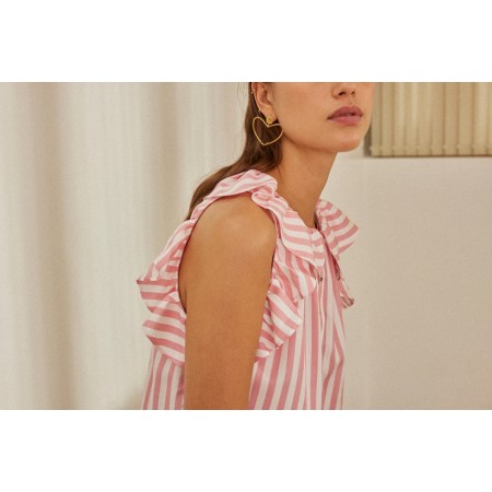 Blouse Joly rayures rose Fin de série