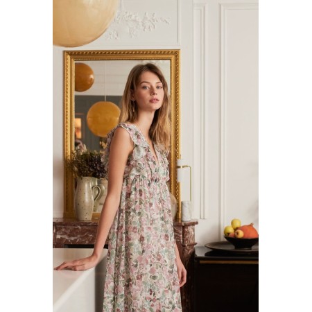 Dragan floral print dress with front neckline 50-70% off 