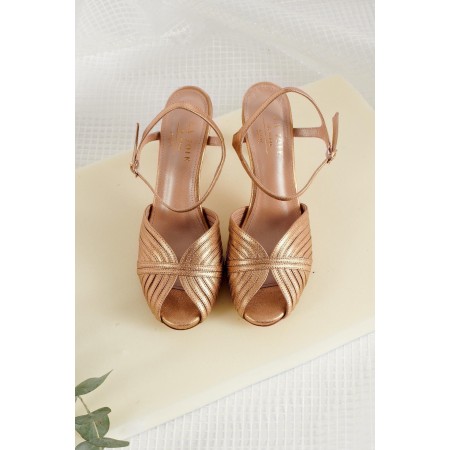 Metallic pink Pepita pumps pas cher chine