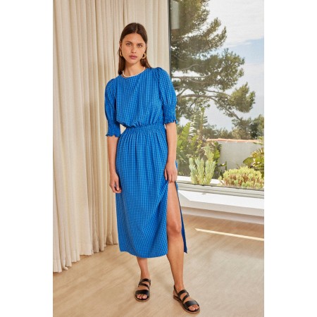 Robe Céleste vichy bleu JUSQU'A -70%! 