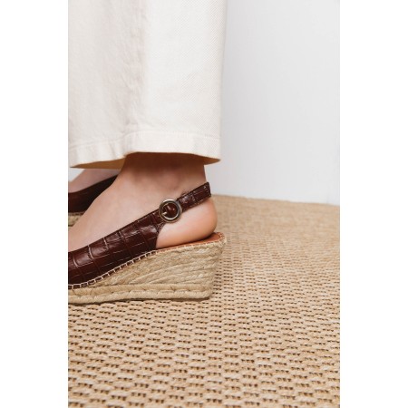 Manuela embossed cognac espadrilles store