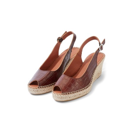 Manuela embossed cognac espadrilles store