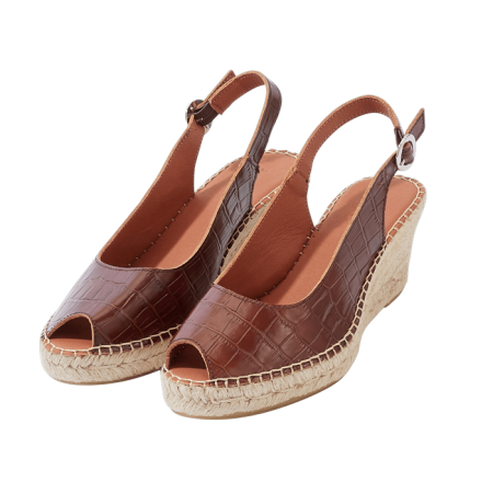 Manuela embossed cognac espadrilles store