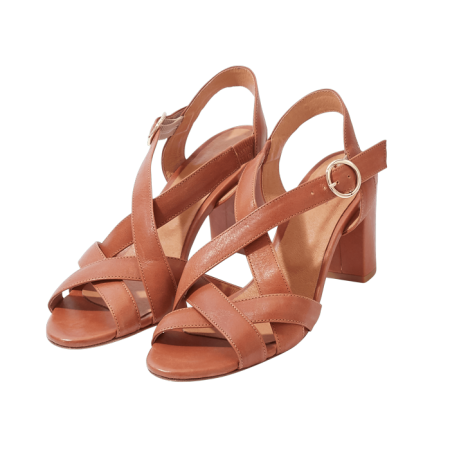 Sybille cognac heeled sandals pas cher