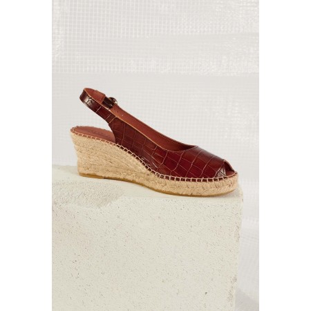 Manuela embossed cognac espadrilles store