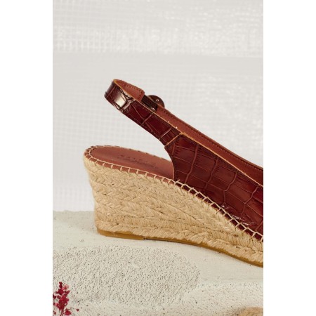 Manuela embossed cognac espadrilles store