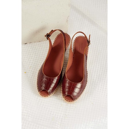 Manuela embossed cognac espadrilles store