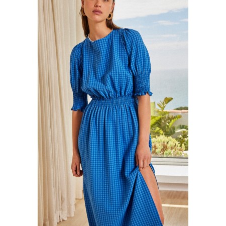 Robe Céleste vichy bleu JUSQU'A -70%! 