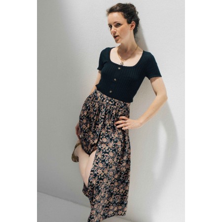 Navy Indian Sally skirt pas chere