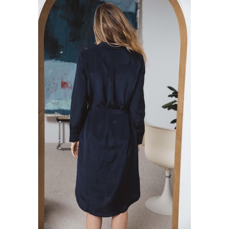 Navy satin Brigitte dress des créatures d'habitude